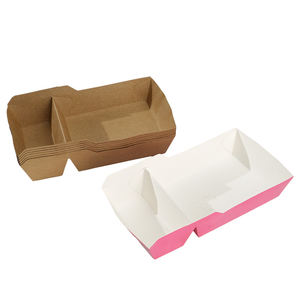 समृद्ध चिकन नूडल्स के लिए इको फ्रेंडली ब्राउन क्राफ्ट स्नैक ट्रे पैक करें फ्रेंच फ्राइज़, गर्म कुत्तों - Product Image 1