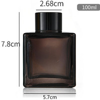 Flacons vides en verre pour diffuseur, 100 ml, 10 pièces, forme carrée peinte, blanc, neuf