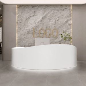 Banco della Reception moderno minimalista a forma <span class=keywords><strong>di</strong></span> arco per matrimoni piccoli saloni <span class=keywords><strong>di</strong></span> bellezza <span class=keywords><strong>estetica</strong></span> medica laccata cassa bancone - Product Image 5
