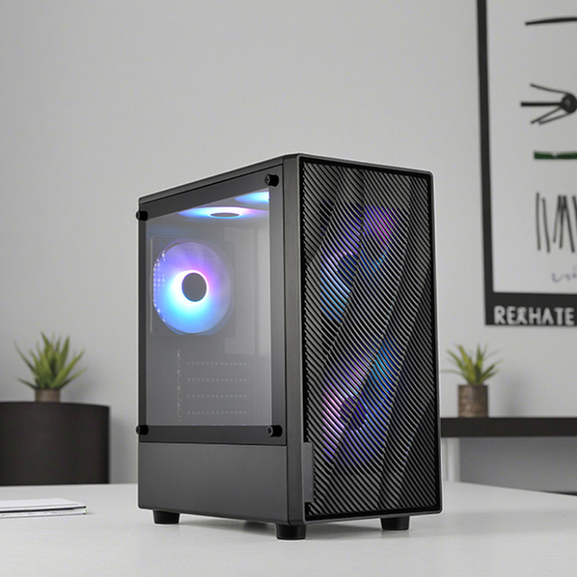 M-ATX Supported USB 3.0 Mid Tower Computer Case Tempered Glass Gaming PC Chassis PC Case