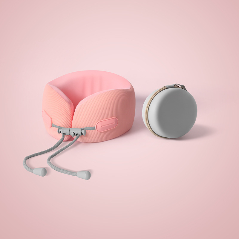หมอนสีชมพู + ถุง EVA สีเทา