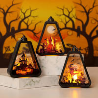Lanterne d'extérieur à piles avec effet flamme pour Halloween, prix de gros, idéale pour la terrasse, le jardin et les fournitures de fête d'Halloween