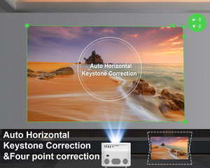 HTP Auto Portable Projector 4K Android Smart Wi-Fi 5G BT5.1 Full HD LCD LED Dust-free Beamer 3500 Lumens Stereo Q8 <b>Mini</b> 720p For - Product Image 2