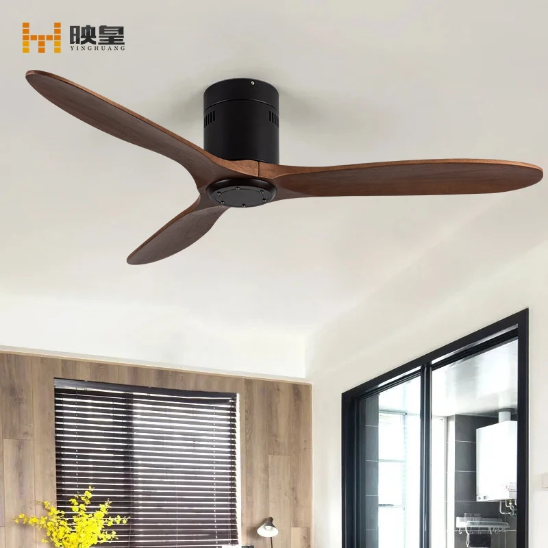 52 inch Low Floor Height Solid Wood Indoor Electric Decorative Ceiling Fan