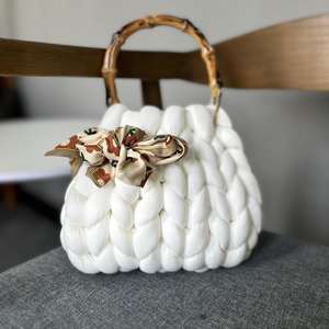 Sac à main pour femme en velours côtelé tissé fait main, sac à main tricoté, sac à main à bandoulière unique pour femme, sac à main tricoté pour femme, vente chaude - Product Image 2