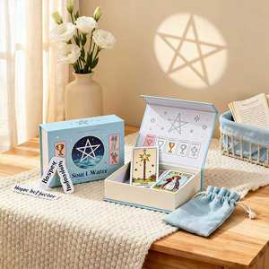 Kotak kertas lapis berkilau desain warna kustom sudut bulat kartu bermain <span class=keywords><strong>Tarot</strong></span> kertas ramah lingkungan kustom pabrik OEM - Product Image 3