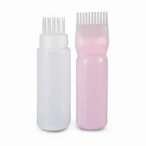 מותאם אישית סלון ריק ברור pp פלסטיק שמפו שמן 200ml פלסטיק שיער לצבוע מסרק המוליך בקבוק