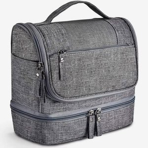 Bolsa de Cosméticos Impermeable de Poliéster con Cierre de Cremallera, Asa Suave, Ecológica, Plegable, para Uso en Exteriores, Neceser de Viaje Colgante para Maquillaje - Product Image 4