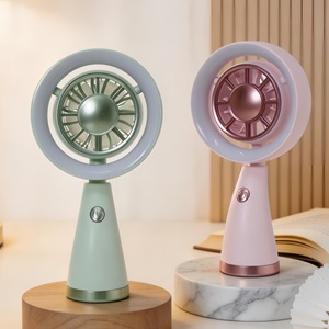 Ventilateur de bureau Lingpan avec lumière LED, rechargeable, alimenté par USB, ventilateur portatif pour étudiants, utilisation en extérieur - Product Image 4