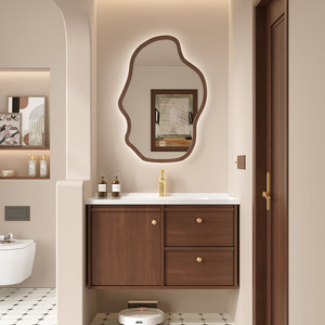 Medieval style bathroom cabinet new bathroom wash basin cabinet combination integrated basin ceramic - Product Image 2