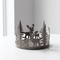 Porte-bougie votif en métal vert de grande taille, à thème de Noël, pour la décoration de la maison