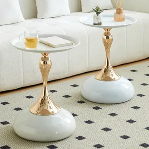 Table basse en métal nordique salon ensemble de meubles carré or chêne moderne luxe marbre café canapé thé Accent fin Tables d'appoint