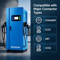 Chargeur rapide DC pour véhicules électriques 160 kW GB/T à double borne, sur pied, pour usage commercial en parking