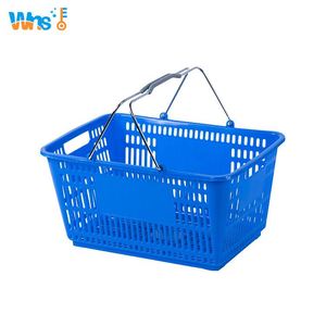 Hot sale 28L large capacity plastic shopping basket for market and stores