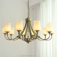 Lustre de style américain, lustre en cristal avec base en cuivre, pour salon, salle à manger, hôtel, personnalisable.
