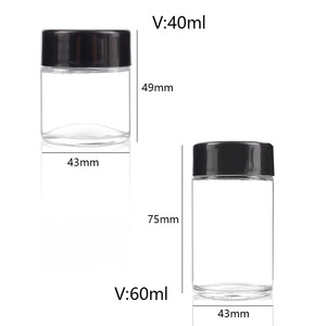 Vente en gros Emballage personnalisé 7ml 9ml 30ml 60ml 80ml Bocaux en verre à l'épreuve des enfants Récipient alimentaire pour le thé avec bouchons grossissants - Product Image 3
