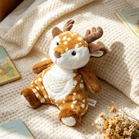 Série de jouets en peluche super doux pour bébés, animaux brodés (mouton, chat, faon, girafe), rembourrés en coton PP, pour anniversaire et anti-stress