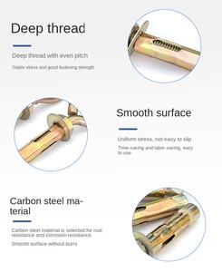 KuaiTong <span class=keywords><strong>Crochet</strong></span> de <span class=keywords><strong>plafond</strong></span> en béton, boulon d'expansion M10 en acier au carbone zingué, vis d'ancrage, support de tuyau, support de chemin de câbles - Product Image 3