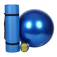 Ensemble de yoga deux pièces, tapis de yoga NBR épaissi antidérapant, ballon de yoga anti-explosion, épaisseur 10 mm, poids 1500 g