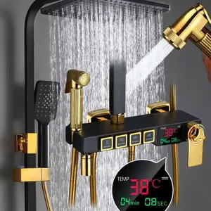 ボタンデジタルディスプレイ恒温シャワーセットバスルーム多機能シャワーセットバスルーム加圧シャワーヘッド