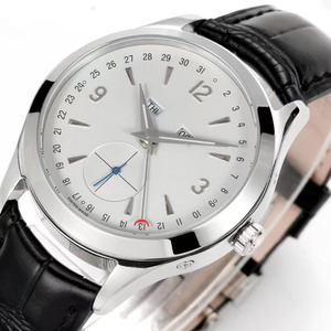 Reloj Premium para Hombre con Indicador de Día y Fecha. Esfera blanca y correa de cuero negra, cronometraje preciso para uso diario. - Product Image 2