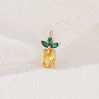 Rood Kristal Ananas Lychee Cherry Apple Fruit Zirkoon Bedels Ketting Hanger Voor Oorbellen Sieraden Maken En Diy Ambachten