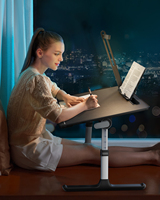 Table de lit pour ordinateur portable, réglable, bureau de lit pour ordinateur portable, extra large, super stable, support pliable pour ordinateur portable