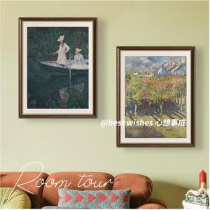 Décor à la maison carton <span class=keywords><strong>paysage</strong></span> œuvre Antique cadre en bois décoratif toile mur Art Claude <span class=keywords><strong>Monet</strong></span> <span class=keywords><strong>peinture</strong></span> - Product Image 5
