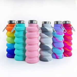 Bouteille d'eau pliable réutilisable pour le sport en plein air avec logo personnalisé, portable pour le camping, les sports et la randonnée - Product Image 1