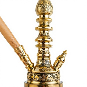 Chicha égyptienne Khalil Mamoon Shika Elwel en laiton massif - Tige détachable de 34 cm - Product Image 4