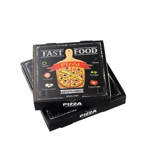 Caja de pizza corrugada de grado alimenticio, caja de pizza con logotipo personalizado impreso, precio bajo
