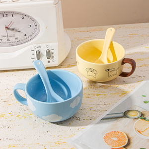 Tazas <span class=keywords><strong>de</strong></span> <span class=keywords><strong>desayuno</strong></span> <span class=keywords><strong>de</strong></span> gran capacidad, cucharas resistentes a altas temperaturas, cuencos <span class=keywords><strong>de</strong></span> yogur, taza <span class=keywords><strong>de</strong></span> ensalada, cuencos <span class=keywords><strong>de</strong></span> cerámica <span class=keywords><strong>personalizados</strong></span> hechos a medida - Product Image 4