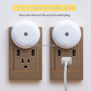 Lampe de nuit LED ronde électrique à brancher, lumières à capteur intelligent, mini lampes de nuit LED, lumière de couloir pour escalier - Product Image 4