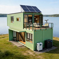 Structure modulaire en acier léger intégrée à des conteneurs, maisons conteneurs modulaires préfabriquées, mini-maisons préfabriquées avec système solaire domestique