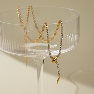 Dazan New 18K mạ vàng thép không gỉ Bohemia Độc Đáo Chất lượng cao Zircon Tennis rắn <span class=keywords><strong>dangle</strong></span> Vòng cổ sang trọng phụ nữ đồ trang sức - Product Image 4