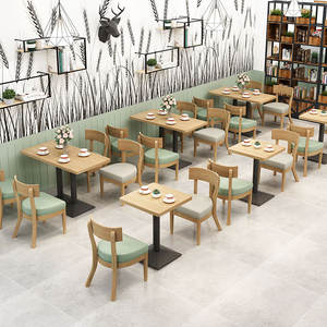 بوريليفييل مقهى طعام غربي خشب صلب هامبرغر حليب فندق طاولة وكرسي مجموعة أريكة - Product Image 3