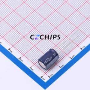 Condensador Electrolítico de Aluminio de Montaje Pasante ERJ1CM471F12OT, Componente de Montaje Pasante (THT), D8xL12mm 470uF 20% 16V 3.5mm - Product Image 1