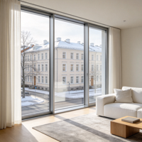 Mur-rideau en aluminium à profil étroit pour bâtiment commercial, fenêtre à double vitrage à visibilité réduite pour projet de bâtiment de grande hauteur