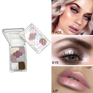 บลัชออนเนื้อใสแวววาว5<span class=keywords><strong>สี</strong></span>แต่งหน้าเป็นธรรมชาติแบบพกพาสีสูงไฮไลท์บลัชออน - Product Image 6