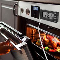 Termómetro Digital para Horno con Alarma de Temperatura para Freidora de Aire, Horno, Parrilla y Ahumador, -50°C ° C-300 ° C