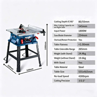 Scie à table professionnelle pour le travail du bois de 10 pouces, haute précision, 220V, machine de découpe circulaire à brancher pour la menuiserie