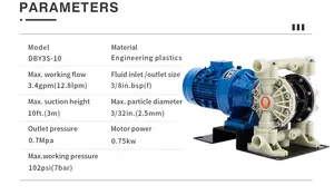 GODO DBY3S-10S PP High Pressure Water Transfer Pump Electric Diaphragm Pump 3/8 Inch Electric Diaphragm Pump