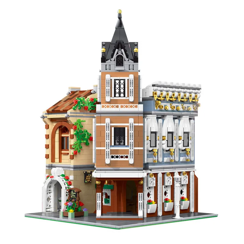 Newest Mould King 16026 Street View Blocks Afternoon Tea Restaurant Model Toys DIY Educational City Building Blocks For Kids