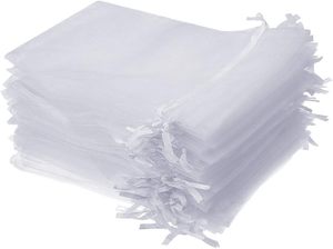 Bolsas de Organza Blancas de Malla 10*12cm, Bolsitas para Joyería, Bolsas de Regalo con Cordón, Bolsas de Organza para Dulces, Bodas y Fiestas - Product Image 4