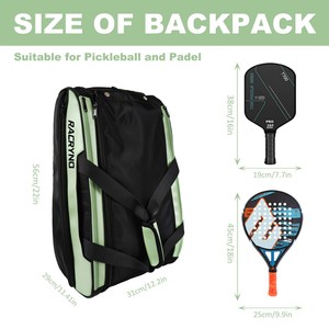 <span class=keywords><strong>Sac</strong></span> de sport portable en nylon avec logo personnalisé, grande capacité, imperméable, pour raquettes de pickleball, de <span class=keywords><strong>badminton</strong></span> et de padel, avec poche pour chaussures - Product Image 3