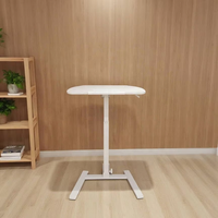 Bureau d'ordinateur portable moderne compact à inclinaison pneumatique réglable, design peu encombrant, table de chevet mobile pour usage intérieur et bureau à domicile