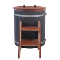 Bain de Glace en Bois pour Récupération Fitness, Bain de Glace Froid avec Refroidisseur, Sauna en Tonneau de Cèdre, Fabricant de Vapasauna, 1-2 Personnes