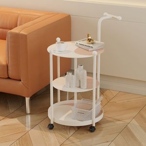 <span class=keywords><strong>Mesa</strong></span> de Centro Moderna con Ruedas y Mueble <span class=keywords><strong>Auxiliar</strong></span> de Vidrio Templado Multicapa con Almacenamiento Móvil para Sala de Estar - Product Image 4