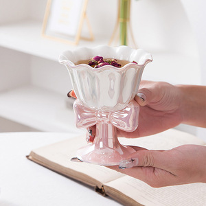 Tasses à fleurs modernes en céramique écologiques, compatibles lave-vaisselle, 180 ml, pour desserts, vin, café, cornets de crème glacée, cadeaux idéaux - Product Image 1