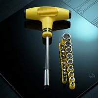 Kit d'outils de réparation mécanique professionnel 24-en-1 en forme de T, avec embouts et douilles en acier au carbone, pour un travail simplifié, avec mallette de rangement